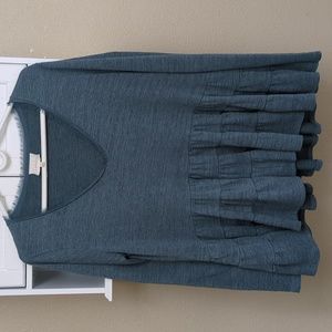 Anthropologie Deletta Oversized Tiered Ruffle Peplum Blouse